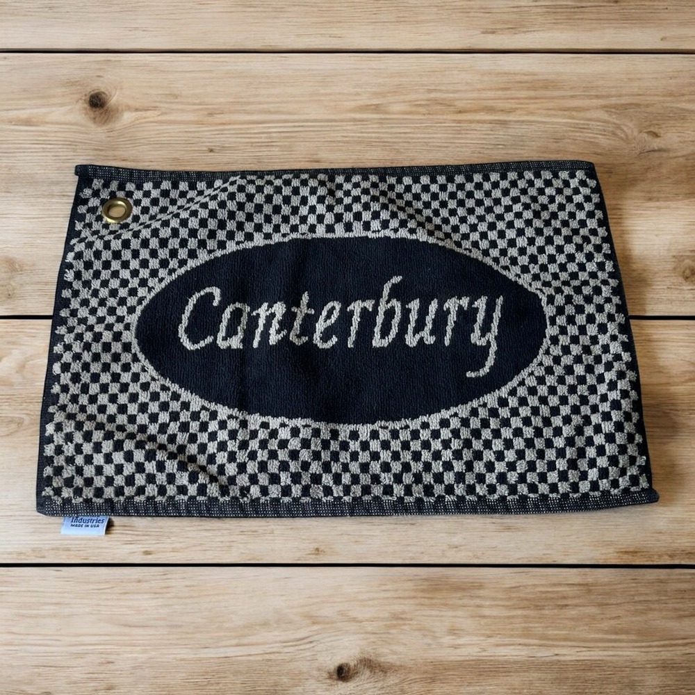 Golf Towel Canterbury Golf Club Cleveland Ohio Black Tan 11x16 Sports Checkered